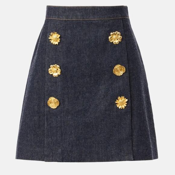 Adam Lippes Dresses & Skirts - Adam Lippes Denim Skirt Cotton Blend Mini A-Line Medium Wash Blue 8 NO BUTTONS
